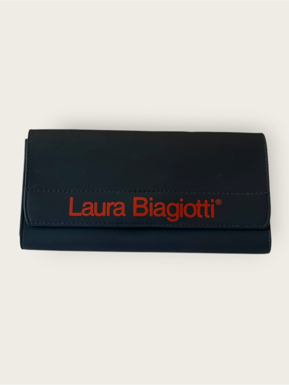 Laura Biagiotti Black Red Nylon Glasses Case Made in Italy Soft Shell